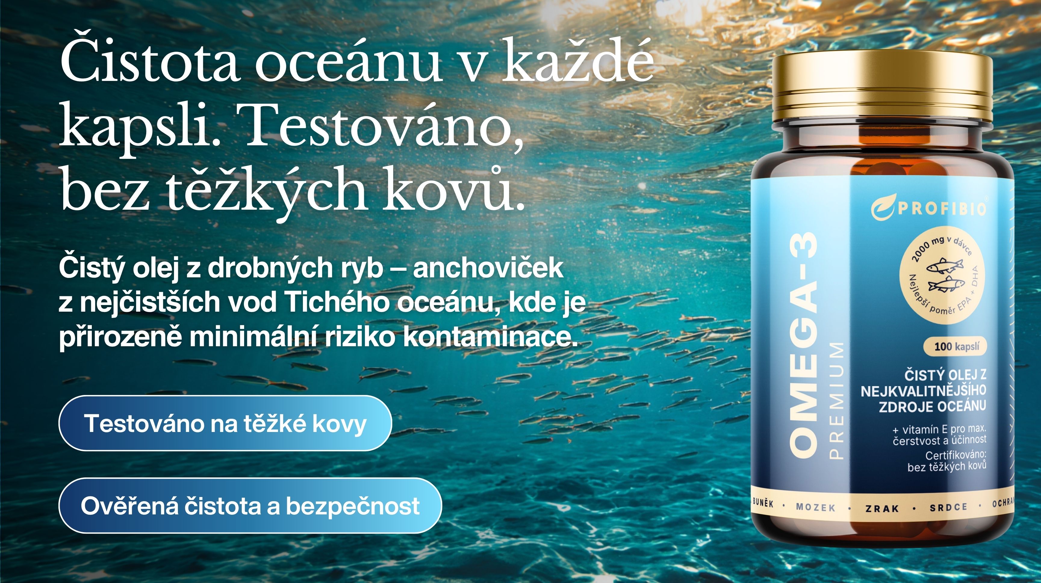 PREMIUM Omega-3 + vitamín E, Čistý rybí olej z ančoviček, 2000 mg, 100 softgel kapslí -4